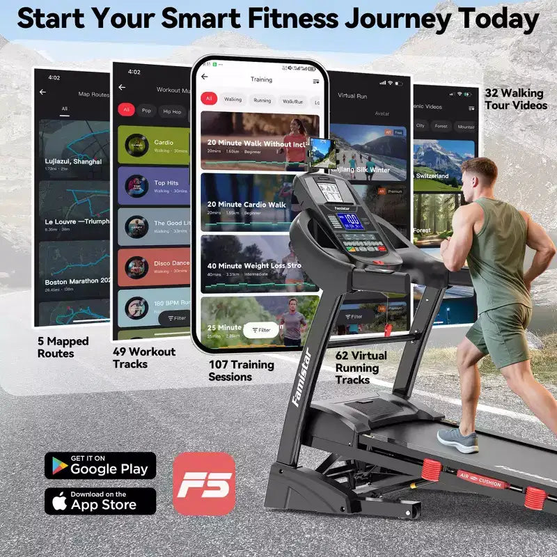 Tapis Roulant Inclinabile Automatico al 20%, Tapis Roulant Pieghevole da 4.95 CV Capacità 400 libbre, 71 Programmi, 12 MPH, Allenamento Personalizzato con Controllo APP, Tapis Roulant per Jogging e Camminata Domestica