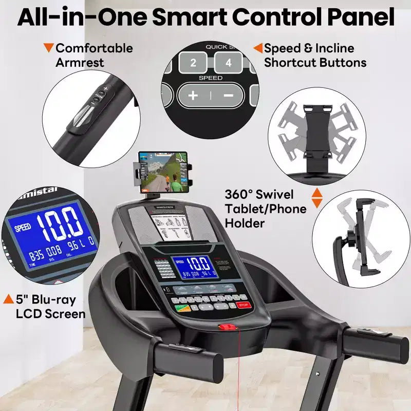Tapis Roulant Inclinabile Automatico al 20%, Tapis Roulant Pieghevole da 4.95 CV Capacità 400 libbre, 71 Programmi, 12 MPH, Allenamento Personalizzato con Controllo APP, Tapis Roulant per Jogging e Camminata Domestica