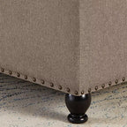 TUYOHW 30 Oversized Storage Ottoman Tufted Design,Soft Linen Footrest Ottoman for Living Room,Nailhead Trims,300lbs Capacity