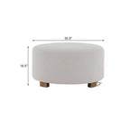 TUYOHW 30.5Dia Round Footstool Ottoman with Rubberwood Legs,Modern Minimalist Footrest Ottoman with Anti-Slip Pads,Home Decor