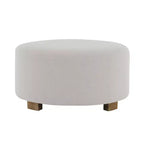 TUYOHW 30.5Dia Round Footstool Ottoman with Rubberwood Legs,Modern Minimalist Footrest Ottoman with Anti-Slip Pads,Home Decor