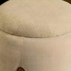 TUYOHW Handcrafted Ottoman with Mango Wood Base,Chic Round Footrest Ottoman for Bedroom & Living Room,Accent Footstool,Easy Maintenance