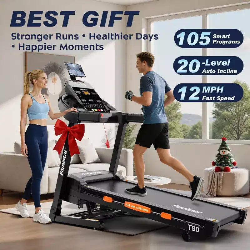 Tapis Roulant Pieghevole 5HP, Inclinazione Automatica su 20 Livelli, 105 Programmi Preimpostati, 1-20 KM/H, Controllo Tramite App per Palestra Domestica