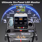 Tapis Roulant Pieghevole 5HP, Inclinazione Automatica su 20 Livelli, 105 Programmi Preimpostati, 1-20 KM/H, Controllo Tramite App per Palestra Domestica