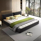 MAYEERTY Letto King Size Cloud con testiera imbottita oversize mobile, angoli arrotondati, base a doghe in metallo e legno massiccio, doppio supporto, grigio scuro