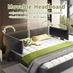 MAYEERTY Letto King Size Cloud con testiera imbottita oversize mobile, angoli arrotondati, base a doghe in metallo e legno massiccio, doppio supporto, grigio scuro