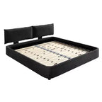 MAYEERTY Letto King Size Cloud con testiera imbottita oversize mobile, angoli arrotondati, base a doghe in metallo e legno massiccio, doppio supporto, grigio scuro