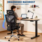 Ergonomic High Back Mesh Office Chair - 4d Adjustable Armrest, Lumbar Support & Headrest, Slide Seat, Rolling Computer Executive Desk Chair