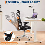 Ergonomic High Back Mesh Office Chair - 4d Adjustable Armrest, Lumbar Support & Headrest, Slide Seat, Rolling Computer Executive Desk Chair