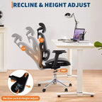 Ergonomic High Back Mesh Office Chair - 4d Adjustable Armrest, Lumbar Support & Headrest, Slide Seat, Rolling Computer Executive Desk Chair