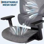 Ergonomic High Back Mesh Office Chair - 4d Adjustable Armrest, Lumbar Support & Headrest, Slide Seat, Rolling Computer Executive Desk Chair