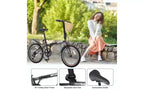 Bici Pieghevole da 20 Pollici per Adulti con Cestino, Supporto per Telefono e Parafanghi, Telaio in Acciaio, 6 Velocità, Bici da Città, Freni a V Doppi, Bici Portatile Compatta