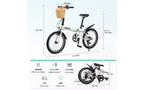 Bici Pieghevole da 20 Pollici per Adulti con Cestino, Supporto per Telefono e Parafanghi, Telaio in Acciaio, 6 Velocità, Bici da Città, Freni a V Doppi, Bici Portatile Compatta