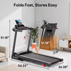 Tapis roulant da 3.0 HP con capacità di 136 kg, tapis roulant pieghevole con inclinazione del 6% per la casa, 0.6-7.5 MPH, nastro da 16 pollici, assorbimento degli urti
