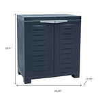 HomeRoots 26 Dark Gray Heavy Duty Plastic Two Door Utility Cabinet