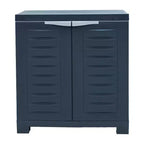 HomeRoots 26 Dark Gray Heavy Duty Plastic Two Door Utility Cabinet