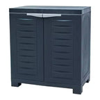 HomeRoots 26 Dark Gray Heavy Duty Plastic Two Door Utility Cabinet