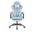 MAYEERTY Gaming Chair, Computer Chair, Ergonomic Chair with Footrest Lumbar Backrest for Living Room Blue