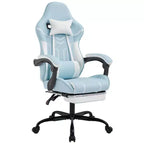 MAYEERTY Gaming Chair, Computer Chair, Ergonomic Chair with Footrest Lumbar Backrest for Living Room Blue