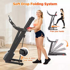 Tapis roulant pieghevole da 150kg con motore da 3.5HP, 64+7 programmi, tapis roulant inclinabile per casa, 12km/h, controllo APP e doppi altoparlanti, tapis roulant portatile per camminata e jogging