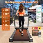 Tapis roulant pieghevole da 150kg con motore da 3.5HP, 64+7 programmi, tapis roulant inclinabile per casa, 12km/h, controllo APP e doppi altoparlanti, tapis roulant portatile per camminata e jogging