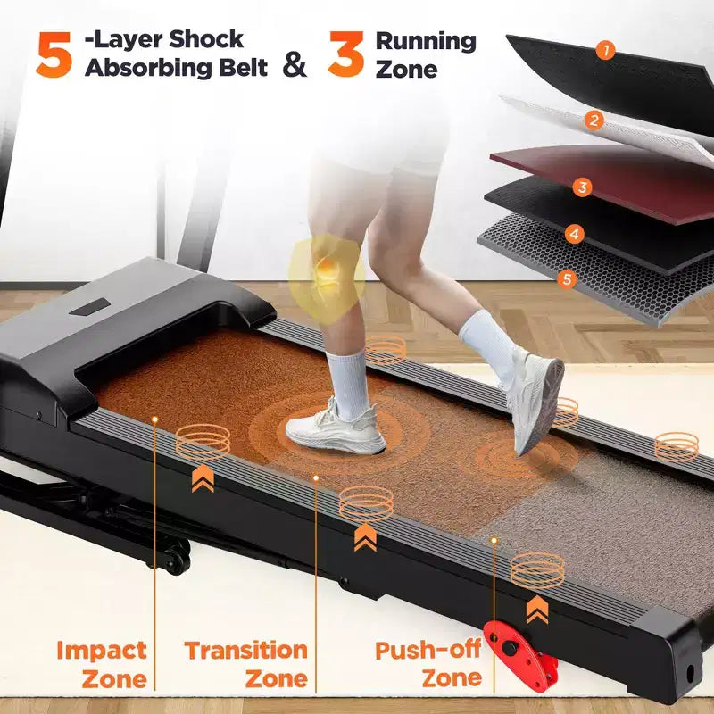Tapis roulant pieghevole da 150kg con motore da 3.5HP, 64+7 programmi, tapis roulant inclinabile per casa, 12km/h, controllo APP e doppi altoparlanti, tapis roulant portatile per camminata e jogging