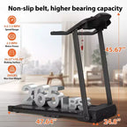 Okak Foldable Treadmill with Max 265 LBS Weight Capacity, Electric Portable Treadmill with 2.5HP, Treadmills for Home, Office