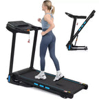 Okak 3.5HP Auto Foldable Treadmill with Incline and Hydraulic System, Treadmills for Home with Heart Rate Sensors and Bluetooth Speaker, Black