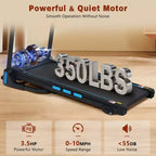 Okak 3.5HP Auto Foldable Treadmill with Incline and Hydraulic System, Treadmills for Home with Heart Rate Sensors and Bluetooth Speaker, Black