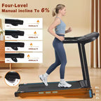 Okak 3.5HP Auto Foldable Treadmill with Incline and Hydraulic System, Treadmills for Home with Heart Rate Sensors and Bluetooth Speaker, Black