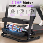 Okak Electric Treadmill with Bluetooth Music and Cup Holder, Foldable Treadmill with Incline and Heart Rate Sensor, 2.5HP Treadmills for Home, Black