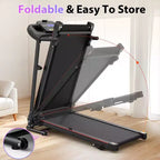 Okak Electric Treadmill with Bluetooth Music and Cup Holder, Foldable Treadmill with Incline and Heart Rate Sensor, 2.5HP Treadmills for Home, Black