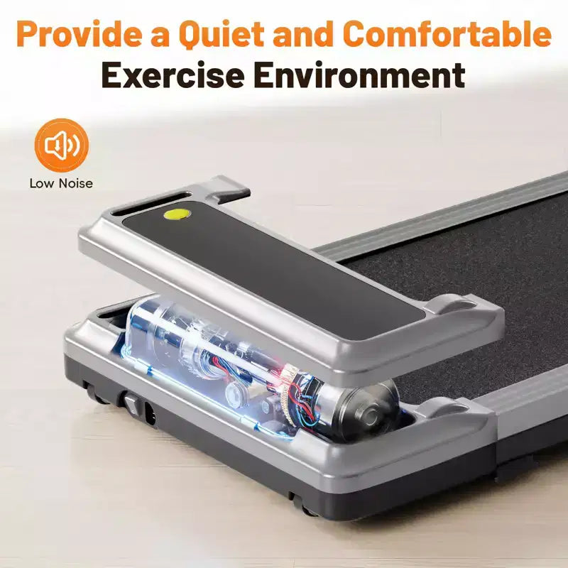 Okak Under Desk Treadmill with Quiet Operation, Walking Pad without Handle Bar, Speed-Adjustable Treadmill for Home, Office, Silver
