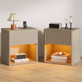 COZONY Modern Nightstand Set of 2 , Rounded Edge Design for Bedroom Living Room,Not electrified need.
