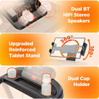 Tapis roulant da 3HP con capacità di 136 kg, 64+3+4 programmi, 3 livelli di inclinazione regolabili, pieghevole per corsa e jogging a casa, velocità di 16 km/h, altoparlanti Bluetooth HiFi