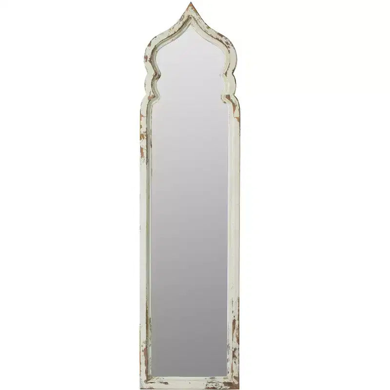 19 x 73.2 Inch Oversized Full Length Floor Mirror with Vintage White Wood Frame