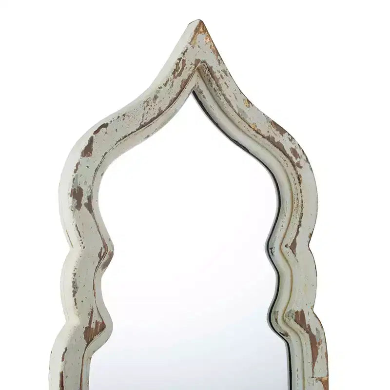 19 x 73.2 Inch Oversized Full Length Floor Mirror with Vintage White Wood Frame