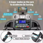 Tapis Roulant Inclinabile Pieghevole da 4,8 CV per Uso Domestico con 64 Programmi Preimpostati, Controllo APP, 19 km/h, Altoparlanti Bluetooth