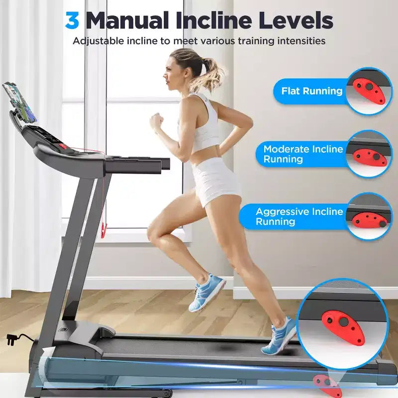 Tapis roulant pieghevole da 3,7 HP in offerta per la casa con controllo APP, capacità 136 kg, inclinazione regolabile, 71 programmi, macchina da corsa elettrica