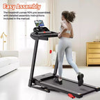 Tapis roulant da 3,5 HP per casa, tapis roulant pieghevole con capacità di 136 kg con oltre 64+7 allenamenti, APP con corsi gratuiti, doppi altoparlanti HiFi, tapis roulant per camminare e correre