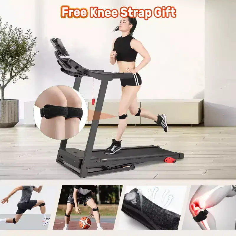Tapis roulant da 3,5 HP per casa, tapis roulant pieghevole con capacità di 136 kg con oltre 64+7 allenamenti, APP con corsi gratuiti, doppi altoparlanti HiFi, tapis roulant per camminare e correre