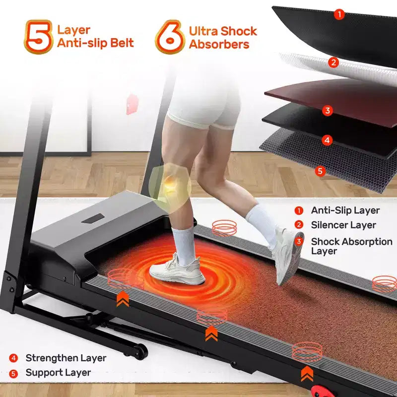 Tapis roulant da 3,5 HP per casa, tapis roulant pieghevole con capacità di 136 kg con oltre 64+7 allenamenti, APP con corsi gratuiti, doppi altoparlanti HiFi, tapis roulant per camminare e correre