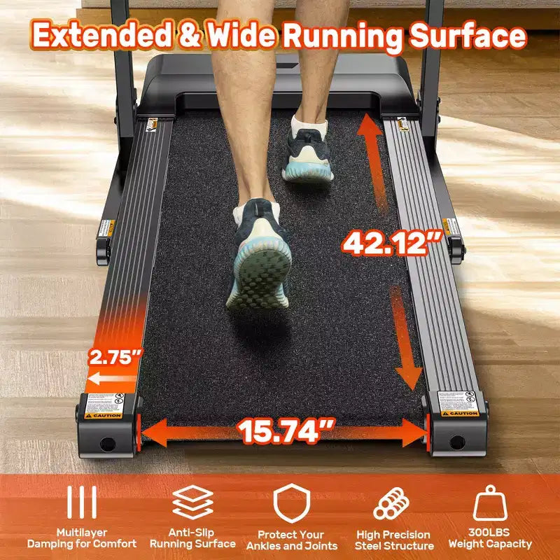 Tapis roulant da 3,5 HP per casa, tapis roulant pieghevole con capacità di 136 kg con oltre 64+7 allenamenti, APP con corsi gratuiti, doppi altoparlanti HiFi, tapis roulant per camminare e correre
