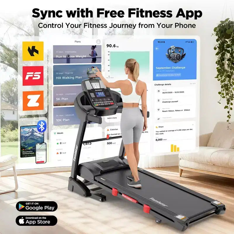 Treadmill on Sale, Treadmills clearance 5.0HP Folding Treadmill for Home with 20 Auto Incline,Foldable Electric Treadmill Running Machine