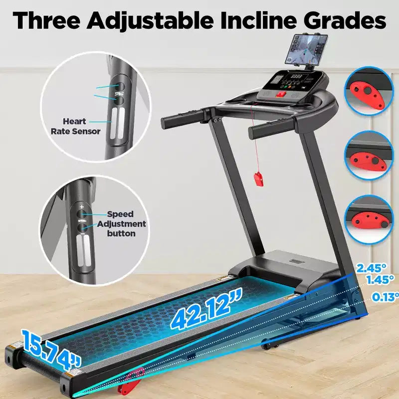 Treadmill on sale, Portable Treadmill with APP Control LED Display and 64 Preset Programs, Exercise Machine for Home, Max 300 LBS