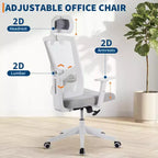 Ergonomic Office Chair, Computer Desk Chair Comfy with Adjustable Padded Headrest,Comfortable Lumbar Support Gaming Chairs for Bedroom,Study,Student