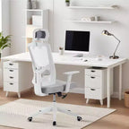 Ergonomic Office Chair, Computer Desk Chair Comfy with Adjustable Padded Headrest,Comfortable Lumbar Support Gaming Chairs for Bedroom,Study,Student