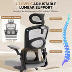 Ergonomic Office Chair  High-Back Mesh Desk Chair with Adjustable Headrest & Wheels  Swivel Task Chair for Home/Office/Gaming Room