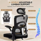 Ergonomic Office Chair  High-Back Mesh Desk Chair with Adjustable Headrest & Wheels  Swivel Task Chair for Home/Office/Gaming Room