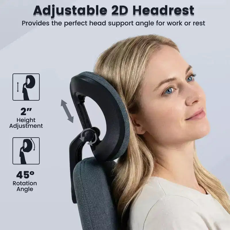 Sedia da ufficio ergonomica Costway con poggiatesta 2D, schienale basculante e ruote, sedia da gaming blu/marrone e beige/grigio e blu